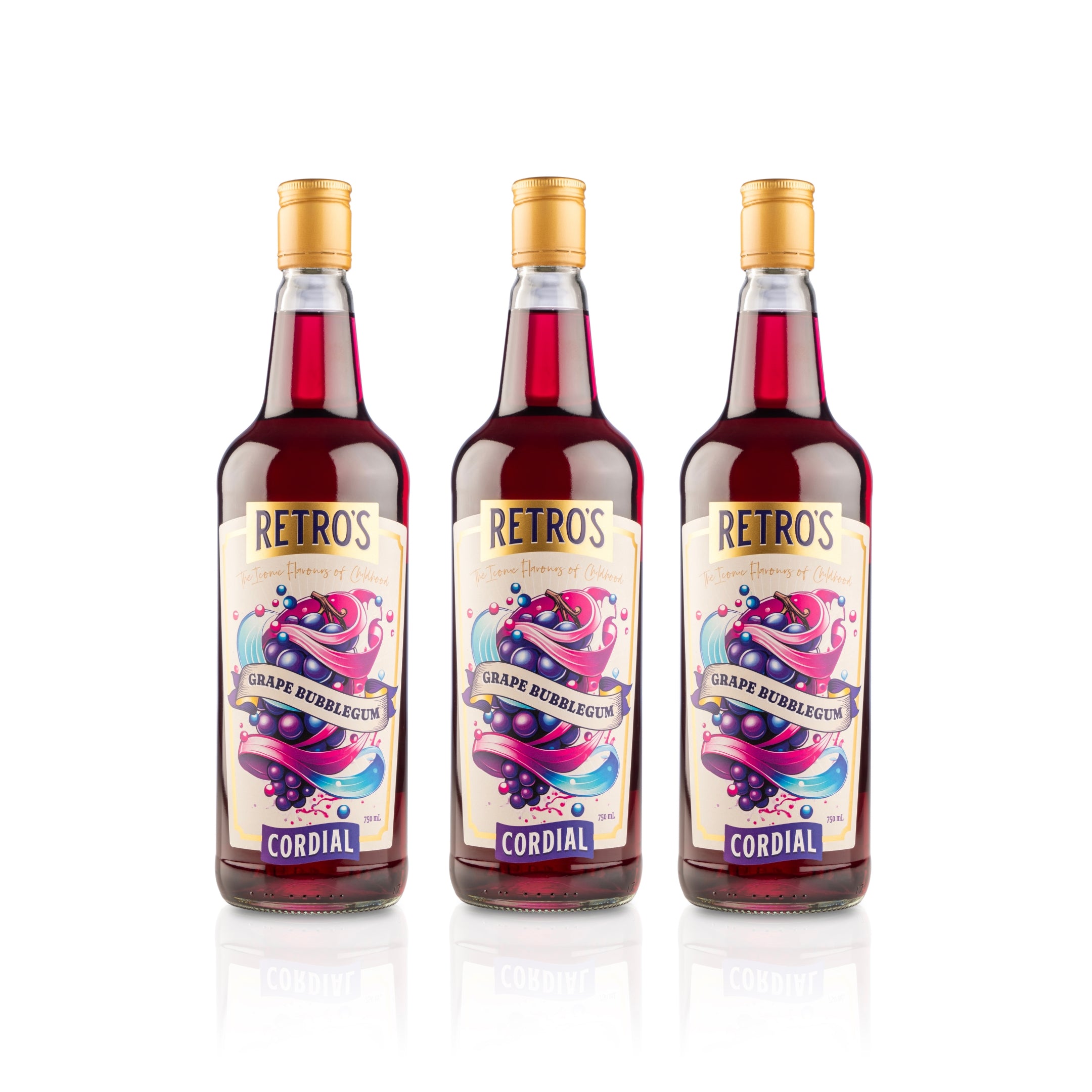 Retro’s Grape Bubblegum Cordial 750mL